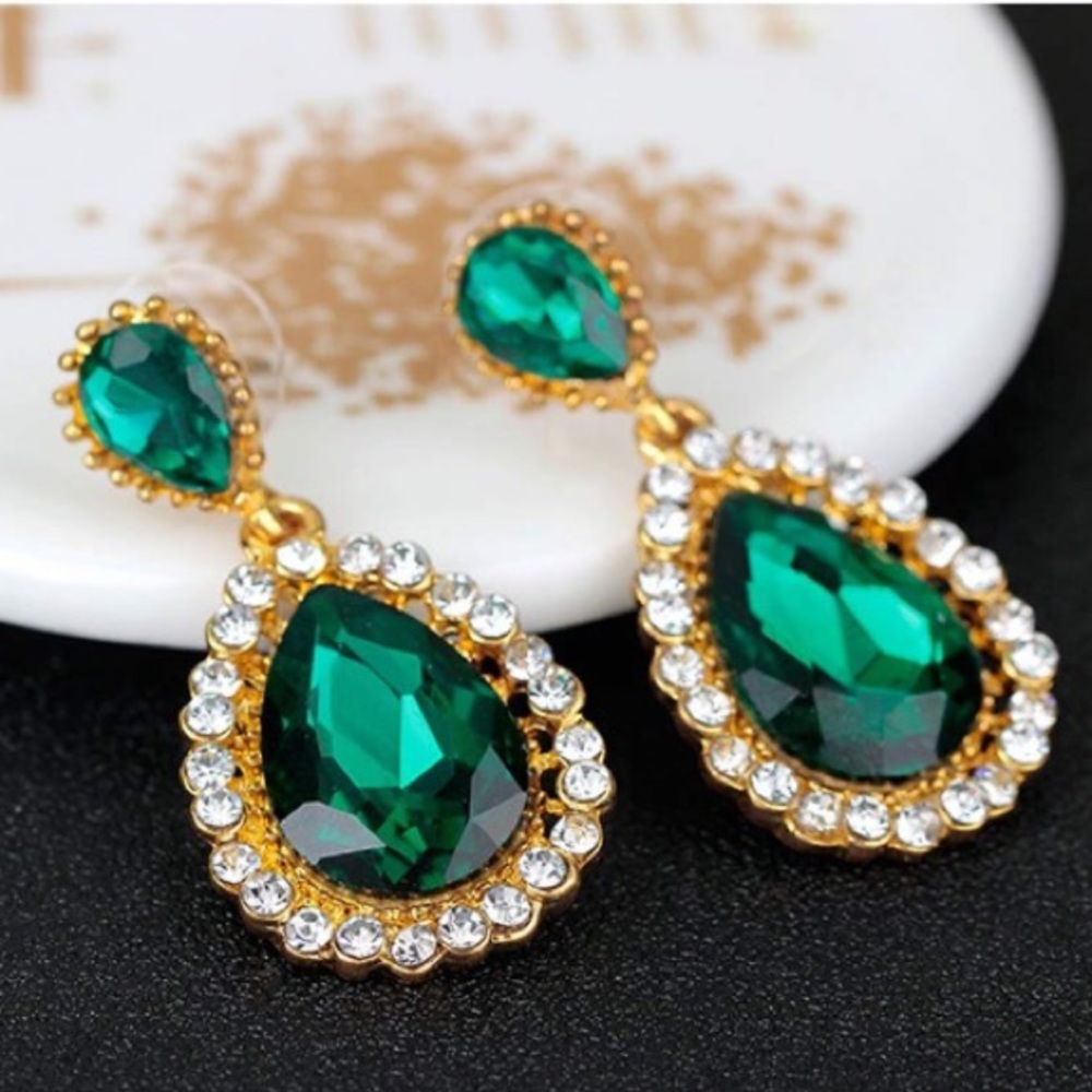 Crystal Rhinestone Earrings e2 - Picture 1 of 6
